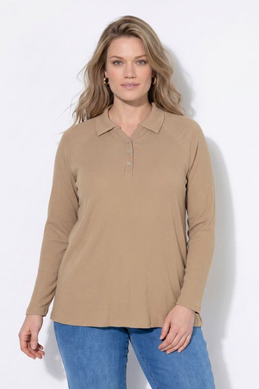 Eco Cotton Ribbed Long Sleeve Polo