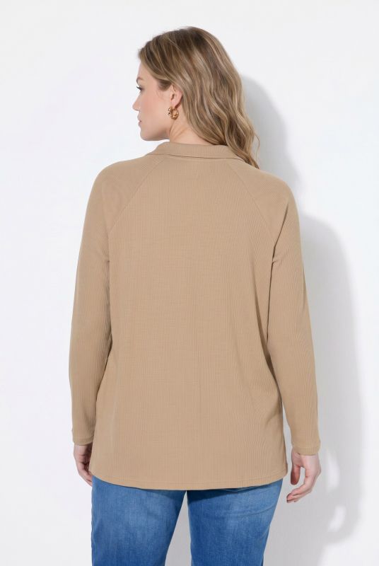 Eco Cotton Ribbed Long Sleeve Polo