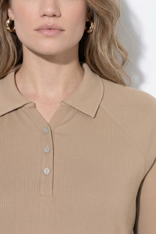 Eco Cotton Ribbed Long Sleeve Polo