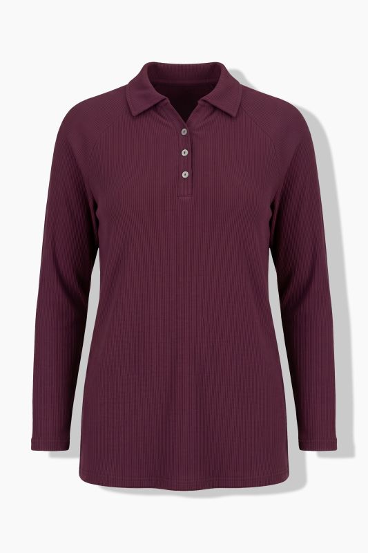 Eco Cotton Ribbed Long Sleeve Polo