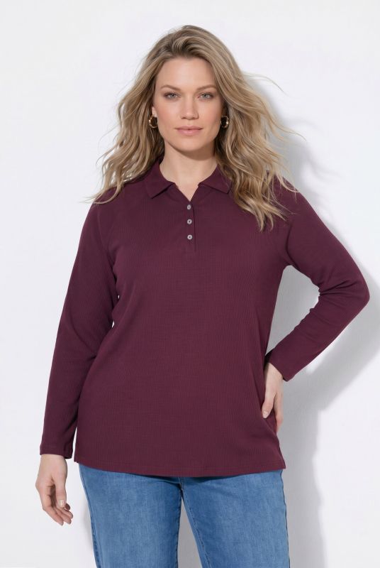 Eco Cotton Ribbed Long Sleeve Polo
