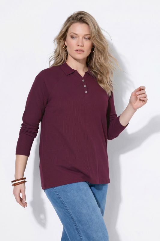 Eco Cotton Ribbed Long Sleeve Polo