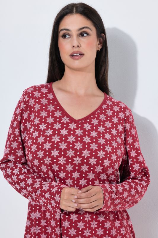 Snowflake Long Sleeve Nightgown