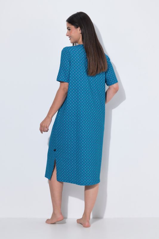Geometric Snowflake Short Sleeve Nightgown