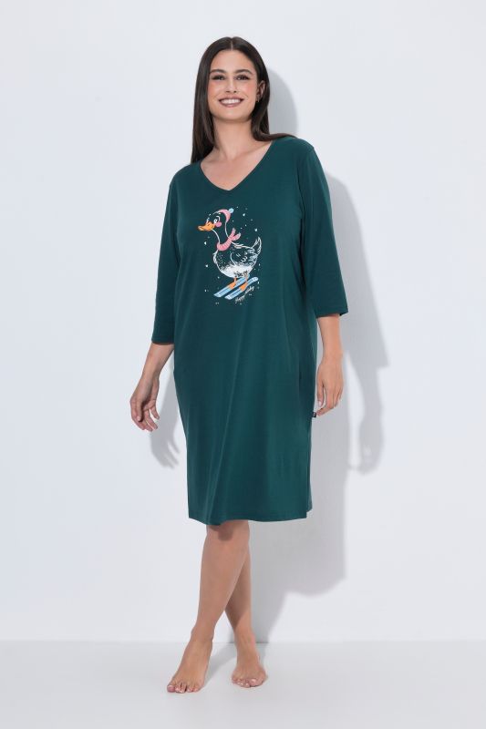 Skiing Duck 3/4 Sleeve Sleep Tee