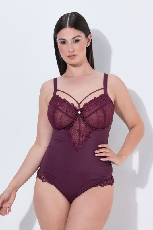 TruYou Floral Lace Underwire Bodysuit