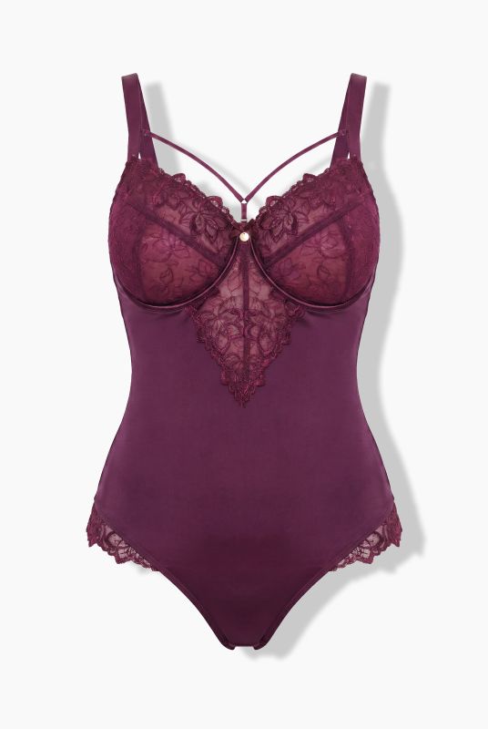 TruYou Floral Lace Underwire Bodysuit