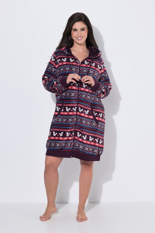 Alpine Stripe Zip-Up Bathrobe