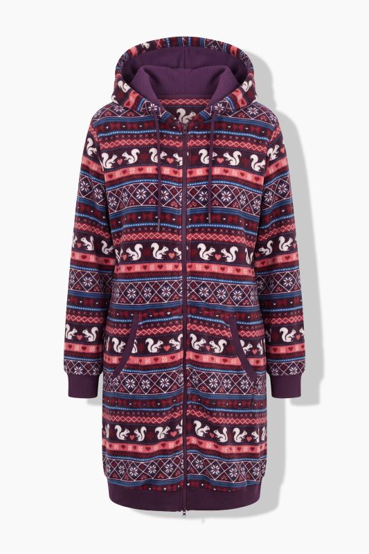 Alpine Stripe Zip-Up Bathrobe