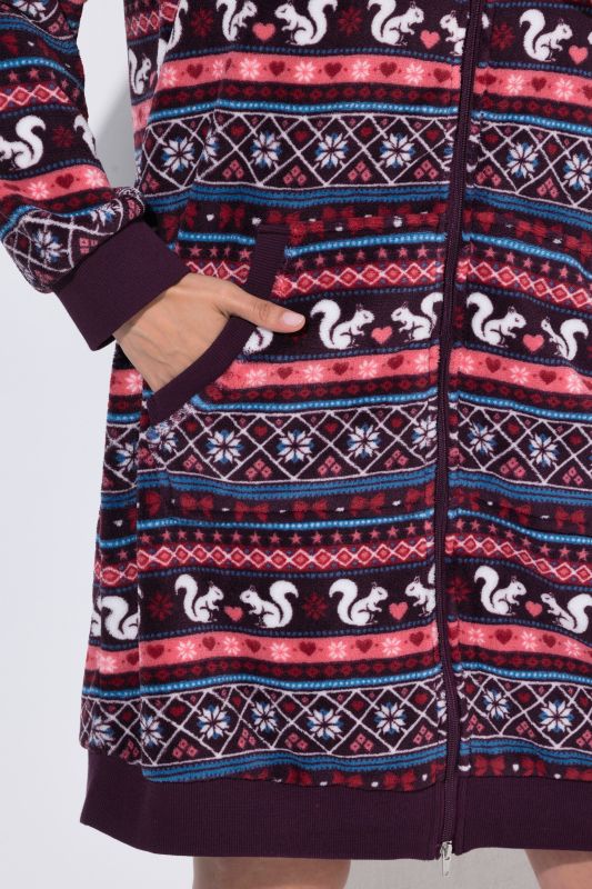 Alpine Stripe Zip-Up Bathrobe