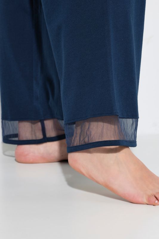 Mesh Panel 3/4 Sleeve Pajama Set
