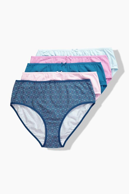 5 Pack of Midi Briefs: Geometric Snowflake