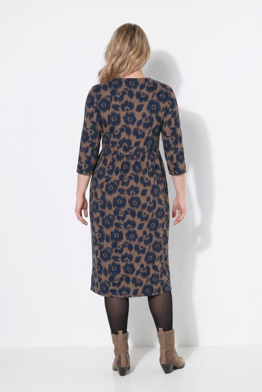 Eco Cotton Floral Print 3/4 Sleeve Wrap Dress