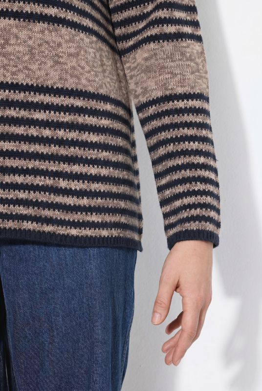 Eco Cotton Mixed Stripe Long Sleeve Sweater
