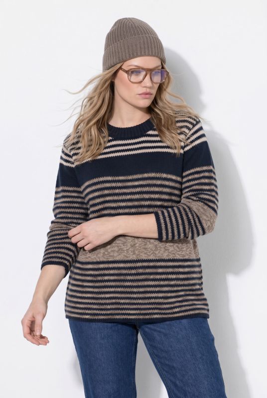 Eco Cotton Mixed Stripe Long Sleeve Sweater
