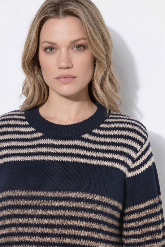 Eco Cotton Mixed Stripe Long Sleeve Sweater