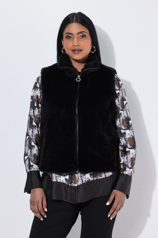 Faux Fur Zip-Up Vest
