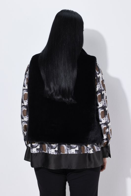 Faux Fur Zip-Up Vest