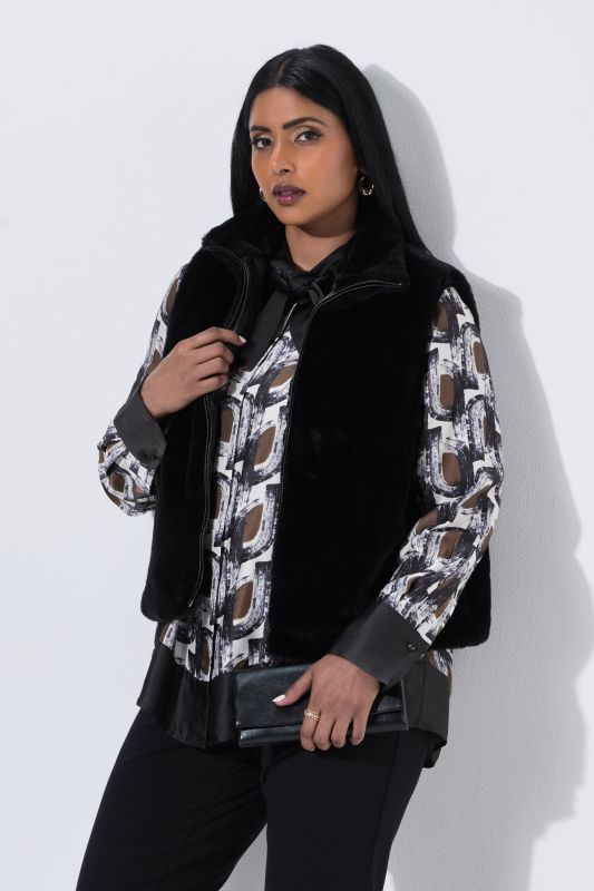 Faux Fur Zip-Up Vest