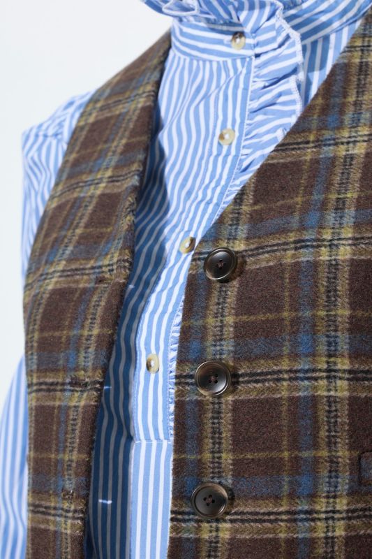 Plaid V-Neck Vest