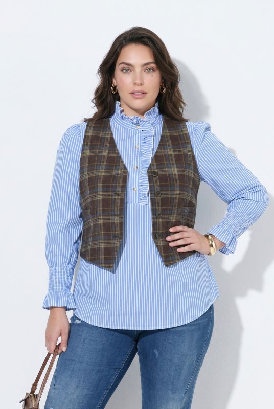 Plaid V-Neck Vest