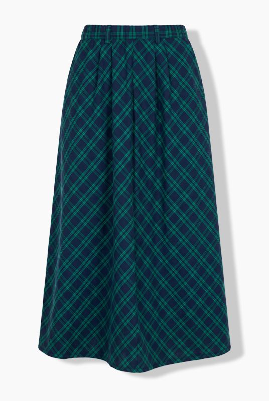 Plaid Elastic Waist Skirt