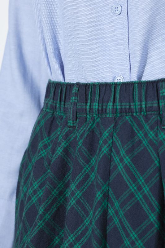 Plaid Elastic Waist Skirt