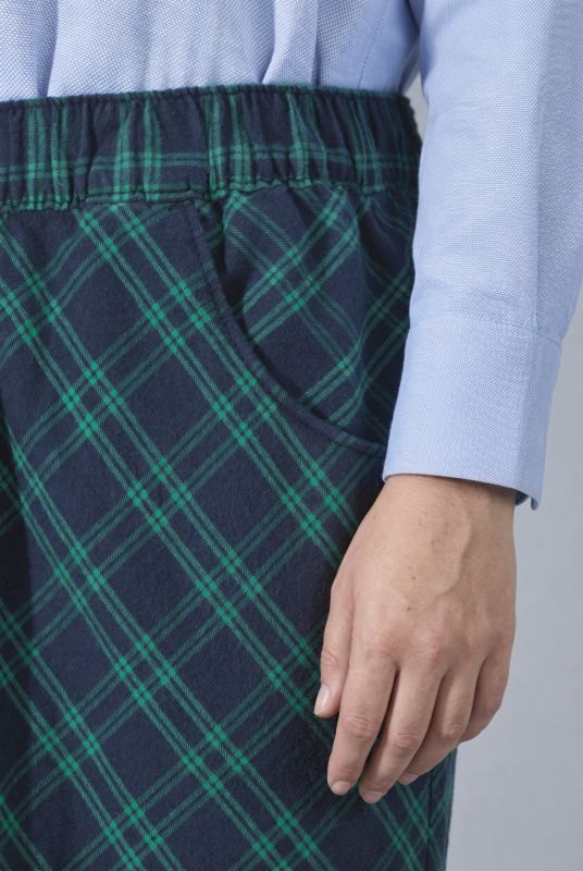 Plaid Elastic Waist Skirt