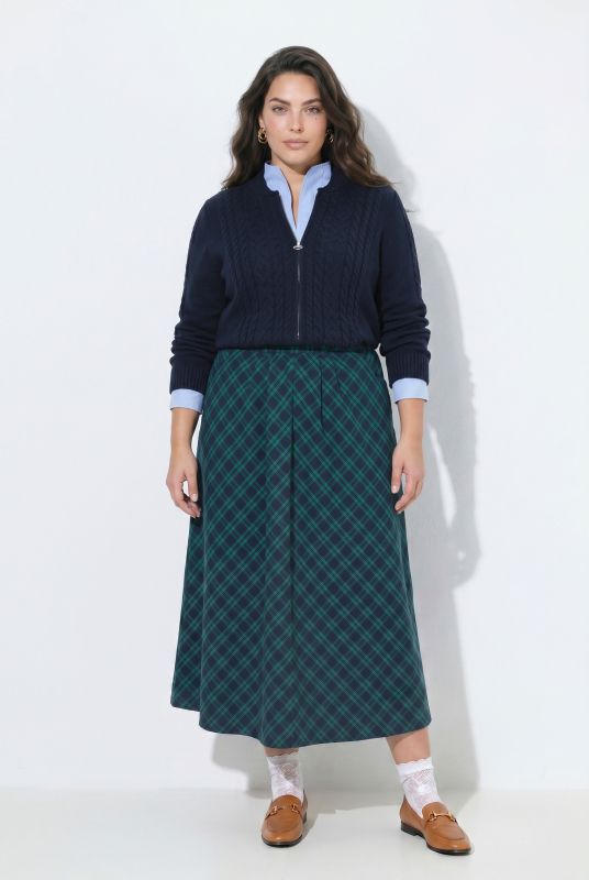 Plaid Elastic Waist Skirt