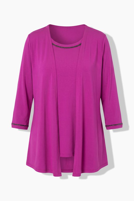 2-in-1 Layered Rhinestoned Blouse