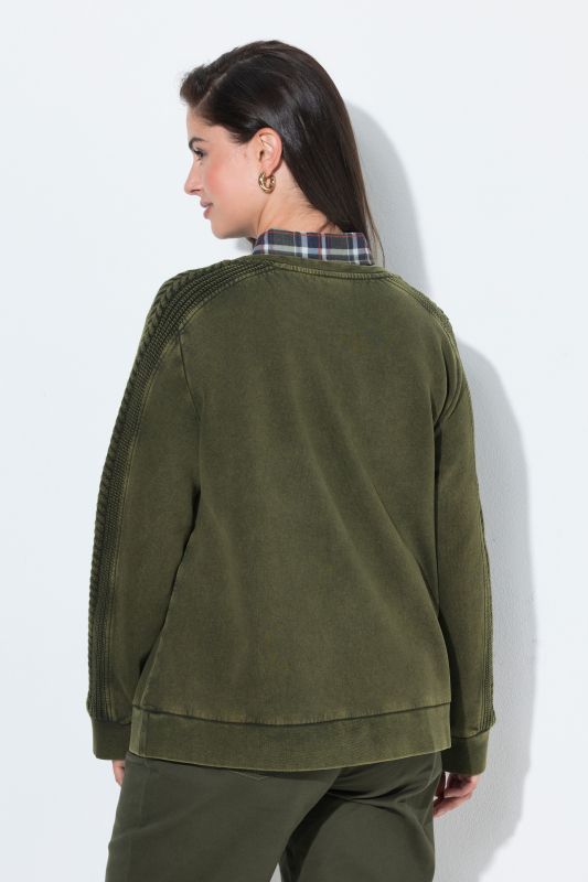 Cable Knit Detail Long Sleeve Sweatshirt