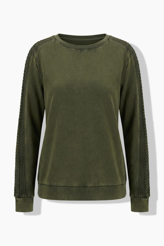 Cable Knit Detail Long Sleeve Sweatshirt
