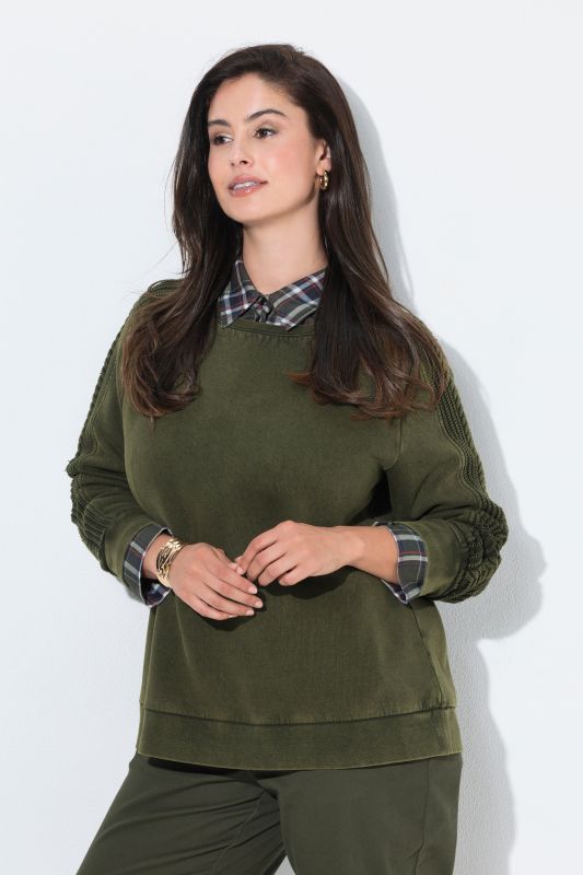 Cable Knit Detail Long Sleeve Sweatshirt