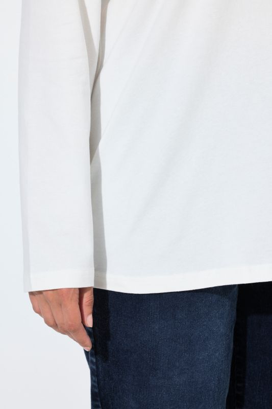 Lace Trim Long Sleeve V-Neck Tee