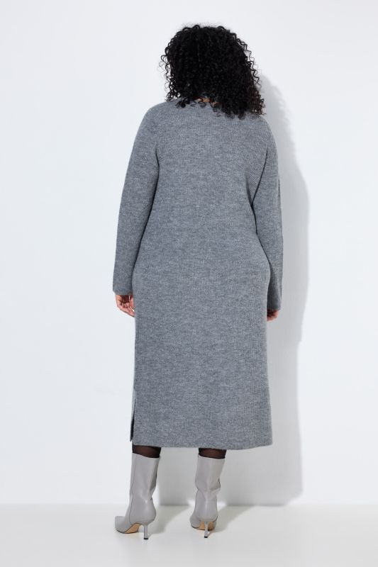 Attached Scarf Long Sleeve Sweater Dress
