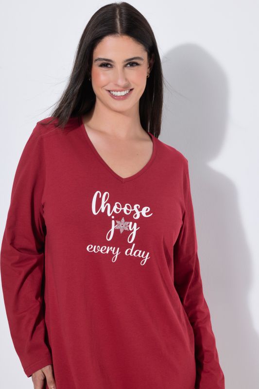 Eco Cotton Choose Joy Long Sleeve Sleep Tee