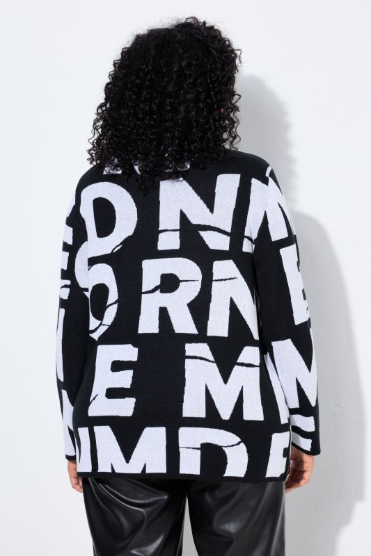 Rivet Studded Long Sleeve Lettering Sweater