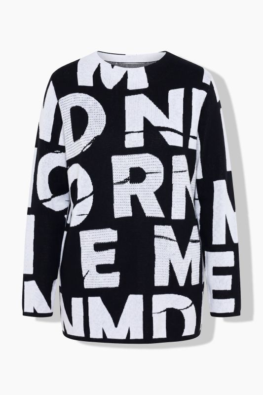 Rivet Studded Long Sleeve Lettering Sweater