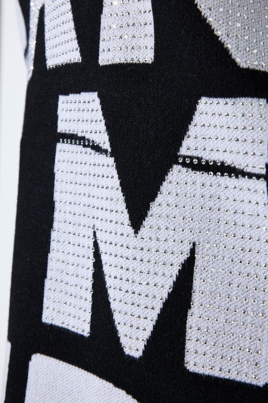Rivet Studded Long Sleeve Lettering Sweater
