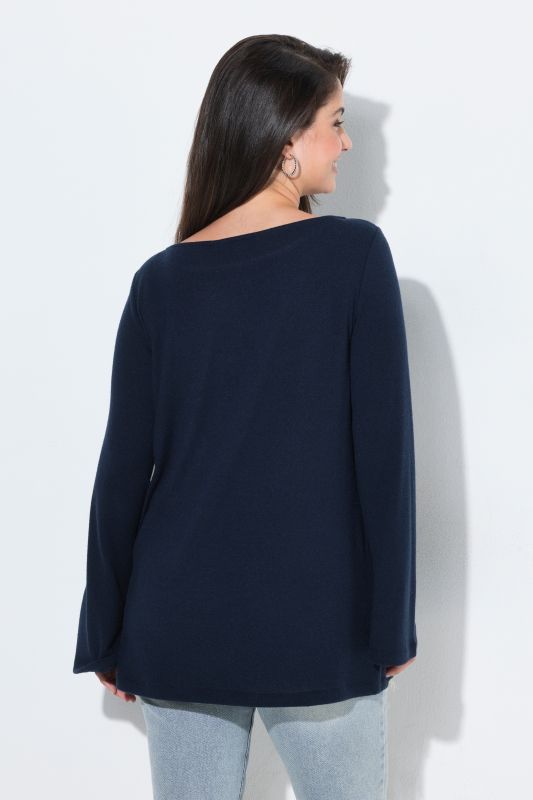 Boat Neck Long Bell Sleeve Tee
