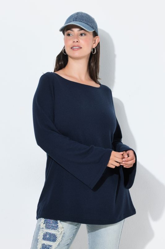 Boat Neck Long Bell Sleeve Tee
