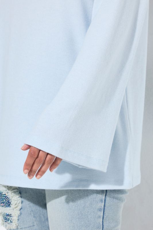 Boat Neck Long Bell Sleeve Tee