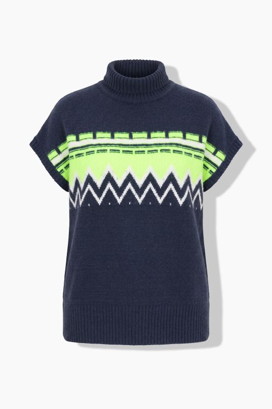 Neon Alpine Stripe Cap Sleeve Sweater Vest