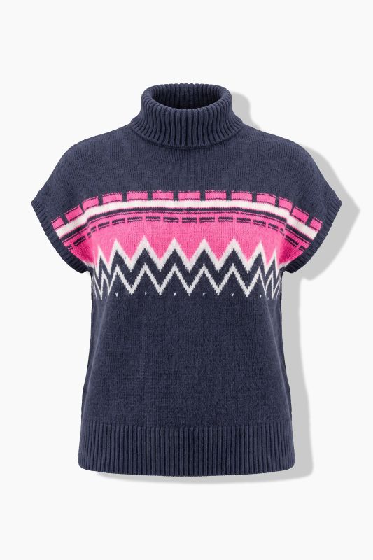 Neon Alpine Stripe Cap Sleeve Sweater Vest