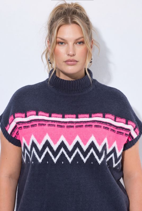 Neon Alpine Stripe Cap Sleeve Sweater Vest