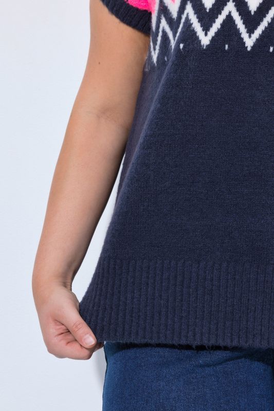 Neon Alpine Stripe Cap Sleeve Sweater Vest