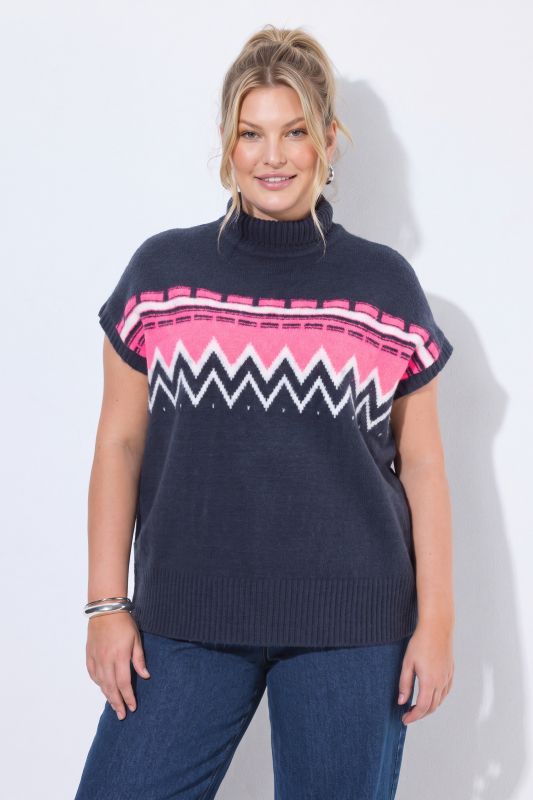 Neon Alpine Stripe Cap Sleeve Sweater Vest