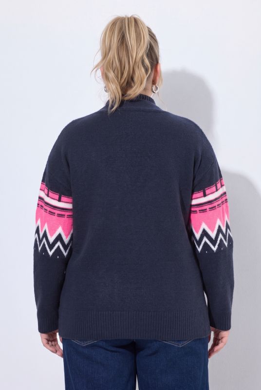 Neon Alpine Stripe Long Sleeve Cardigan