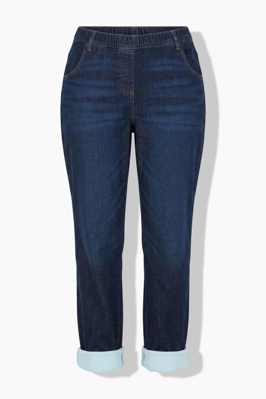 Fleece-Lined Elastic Waist Thermal Jeans