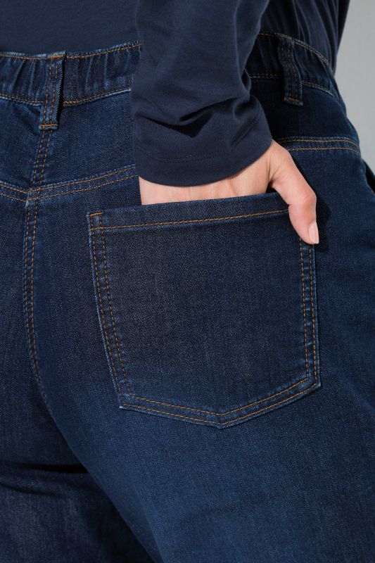 Fleece-Lined Elastic Waist Thermal Jeans